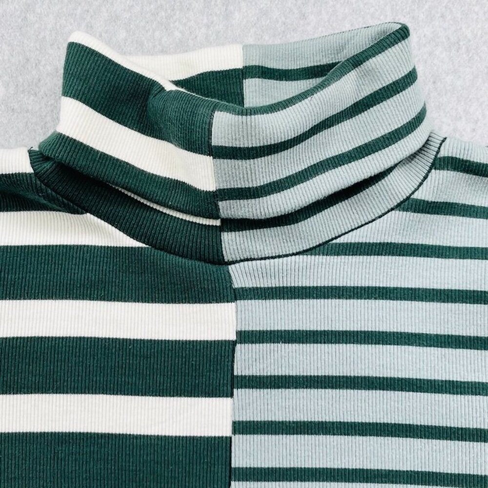 Veronica Beard Colorblock Cedar Turtleneck Size L in Forest Ivory  Long Sleeve - Picture 3 of 11